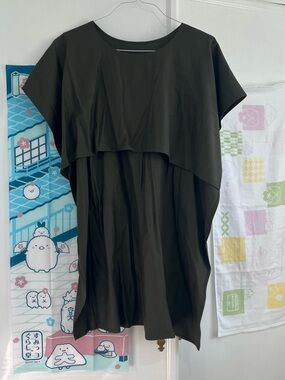 MM6 Maison Margiela Khaki Layered Short Sleeve Tunic Dress